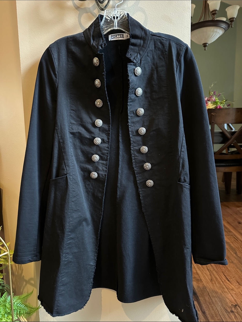 The Porter Collective Black Military-Style Womens Coat